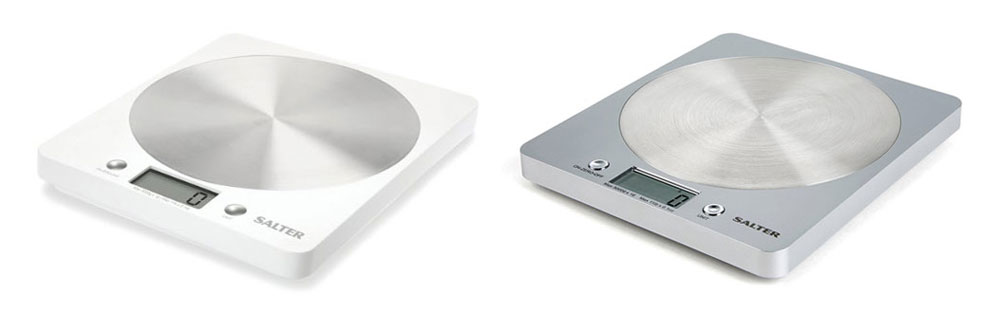 Salter Kitchen Scales in white and silver