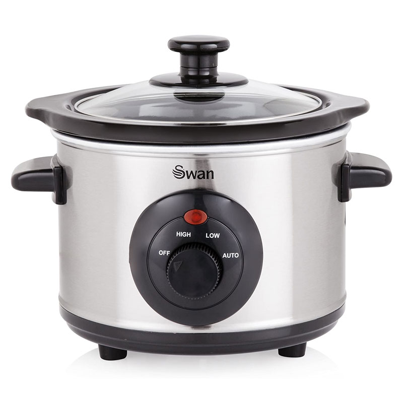 Swan 1.5 Litre Oval Stainless Steel Slow Cooker