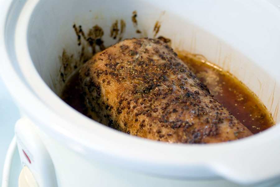 Yummy Honey and Mustard Slow Cooker Pork Recipe - Cooked and ready to serve