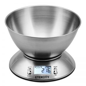 Etekcity 5kg Kitchen Scales with Detachable Mixing Bowl