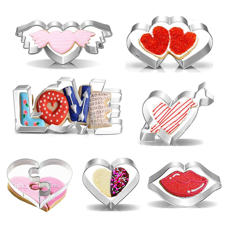 8pcs Stainless Steel Cookie Cutters for Valentine's Day