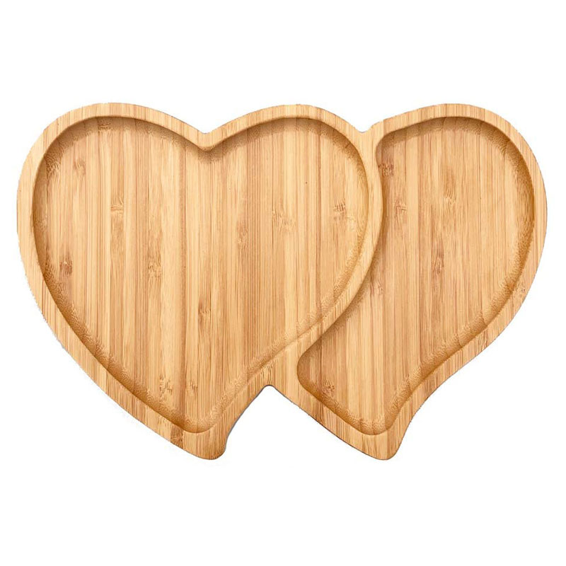 EcoWonder Natural Bamboo Heart Serving Platter