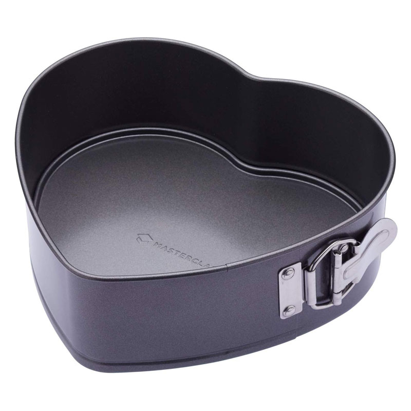 MasterClass Heart Shaped 9 Inch Springform Cake Tin with Loose Base and Non Stick Coating