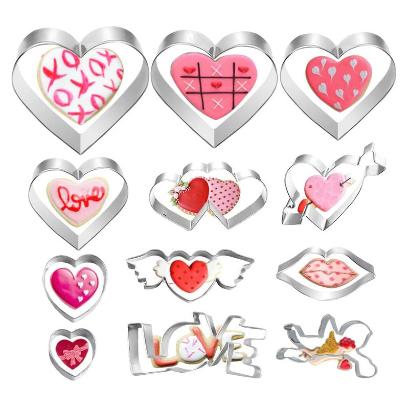 Set of 12 Heart Cookie Cutters