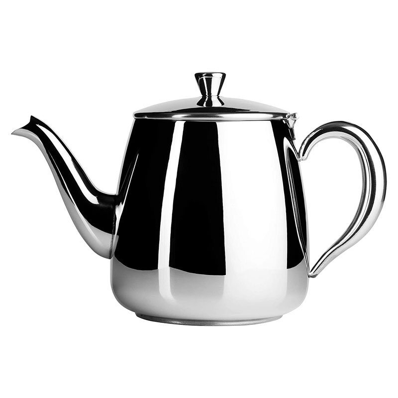 Cafe Ole Premium Stainless Steel Silver Teapot