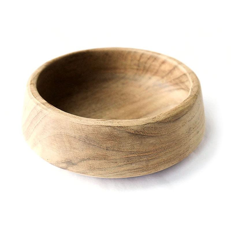 redchocol8 Handmade Turned Teak Tapered Wooden Bowl