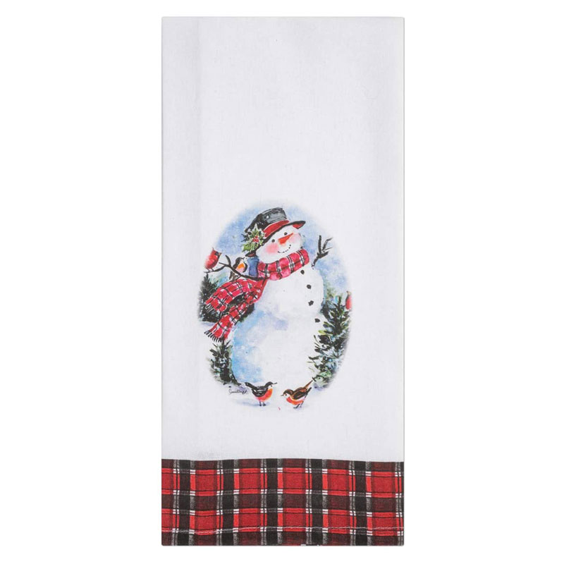 Brownlow Gifts 73457 Friendly Snowman Christmas Cotton Tea Towel