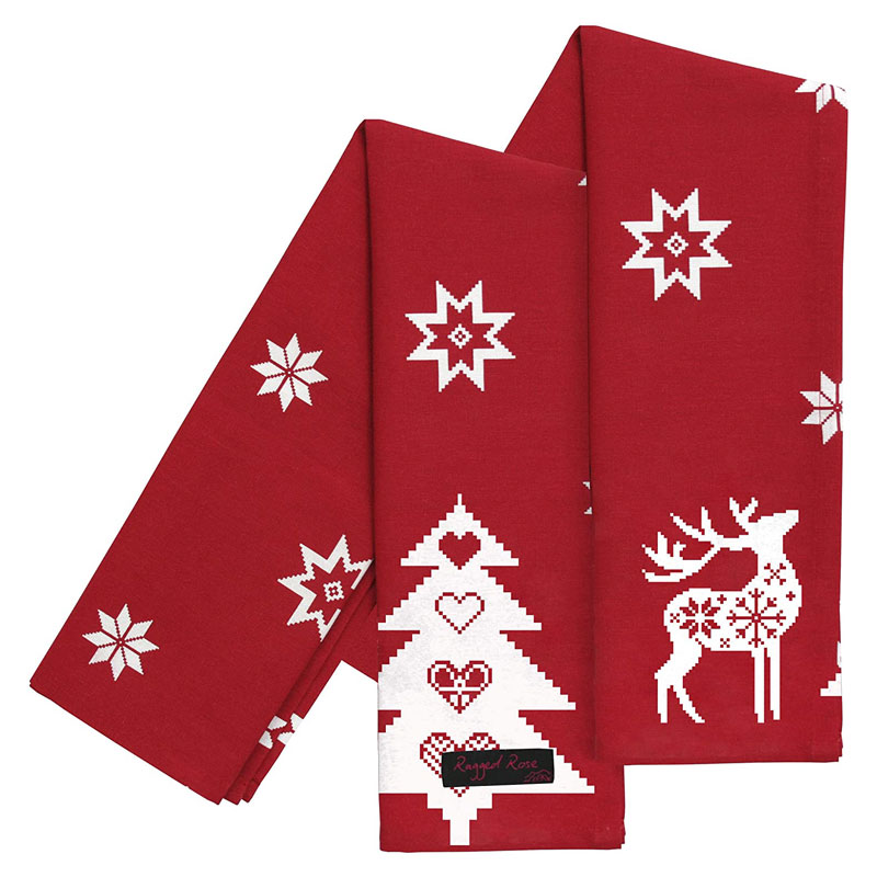 Ragged Rose Christmas Nordic Tea Towels