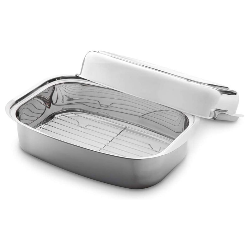 Stainless Steel Roaster 7.2L Induction Roasting Tin with Lid and Rack