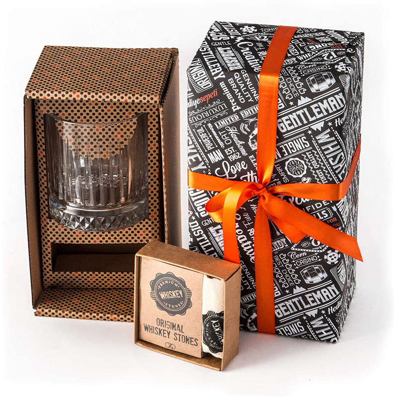 Whisky Gift Set with Old Fashioned Glass and Stones