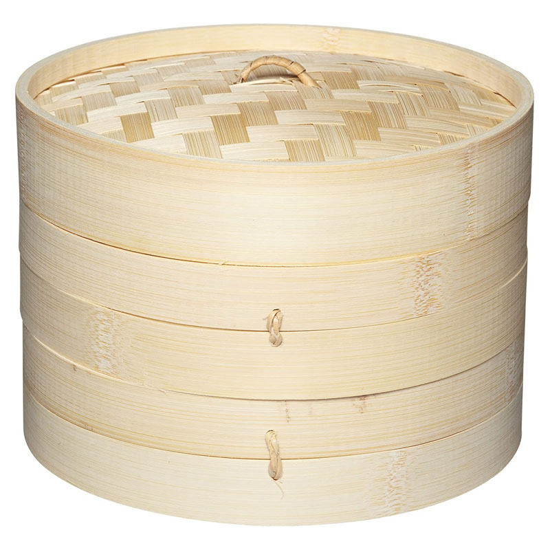KitchenCraft World of Flavours 20cm 2 Tier Bamboo Steamer Basket